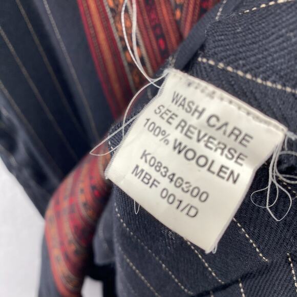 WESTSIDE Tunic M Woolen Kurta Southwestern Striped Split Neck 3/4 Sleeve Black - Picture 10 of 13